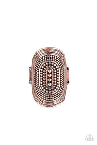Dotted Decor- Copper Ring- Paparazzi Accessories