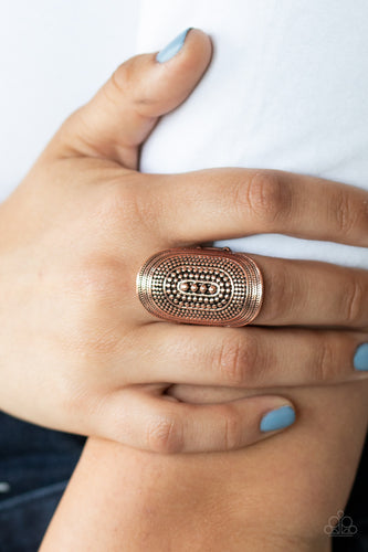 Dotted Decor- Copper Ring- Paparazzi Accessories