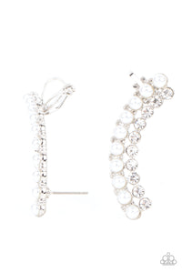 Doubled Down On Dazzle- White and Silver Earrings- Paparazzi Accessories