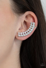Load image into Gallery viewer, Doubled Down On Dazzle- White and Silver Earrings- Paparazzi Accessories