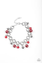 Load image into Gallery viewer, Fancy Fascination- Red and Silver Bracelet- Paparazzi Accessories
