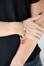Load image into Gallery viewer, Fancy Fascination- Red and Silver Bracelet- Paparazzi Accessories