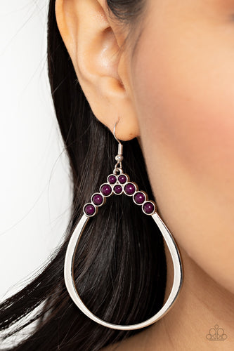 Festive Fervor- Purple and Silver Earrings- Paparazzi Accessories