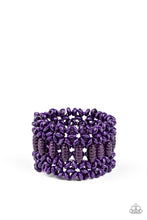 Load image into Gallery viewer, Fiji Flavor- Purple Wooden Bracelet- Paparazzi Accessories