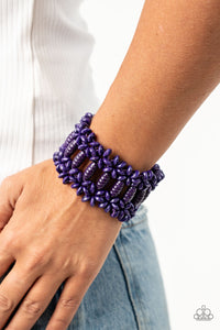 Fiji Flavor- Purple Wooden Bracelet- Paparazzi Accessories