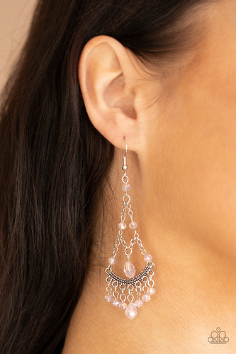 First In SHINE- Pink and Silver Earrings- Paparazzi Accessories