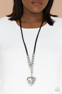 Forbidden Love- Silver and Black Necklace- Paparazzi Accessories