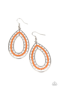 Fruity Fiesta- Orange and Silver Earrings- Paparazzi Accessories