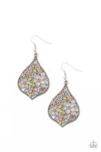 Load image into Gallery viewer, Full Out Florals- Multicolored Silver Earrings- Paparazzi Accessories