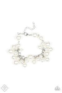 Girls In Pearls- White and Silver Bracelet- Paparazzi Accessories