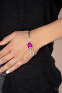 Glamorous Glow- Pink and Silver Bracelet- Paparazzi Accessories