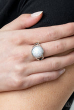 Load image into Gallery viewer, Glitter Grove- White and Silver Ring- Paparazzi Accessories