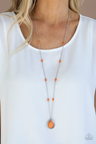 Go Tell It On The MESA- Orange and Silver Necklace- Paparazzi Accessories