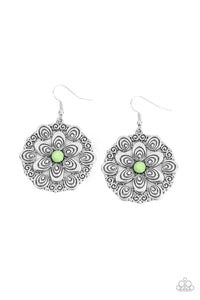Grove Groove- Green and Silver Earring- Paparazzi Accessories