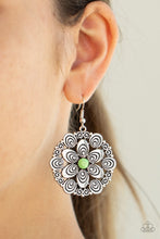 Load image into Gallery viewer, Grove Groove- Green and Silver Earring- Paparazzi Accessories