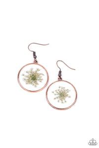 Happily Ever Eden- White and Copper Earrings- Paparazzi Accessories