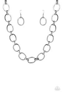 HAUTE-ly Contested- Gunmetal Necklace- Paparazzi Accessories