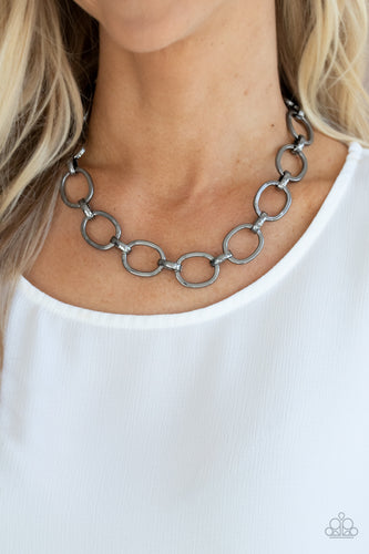 HAUTE-ly Contested- Gunmetal Necklace- Paparazzi Accessories