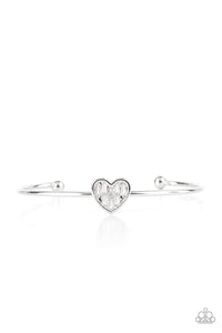 Heart Of Ice- White and Silver Bracelet- Paparazzi Accessories