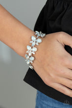 Load image into Gallery viewer, Ice Garden- White and Silver Bracelet- Paparazzi Accessories