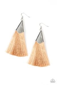 In Full PLUME- Brown and Silver Earrings- Paparazzi Accessories