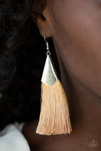 Load image into Gallery viewer, In Full PLUME- Brown and Silver Earrings- Paparazzi Accessories