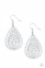 Load image into Gallery viewer, Indie Idol- White and Silver Earrings- Paparazzi Accessories