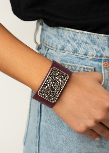 Interstellar Shimmer- Purple and Silver Wrap Bracelet- Paparazzi Accessories