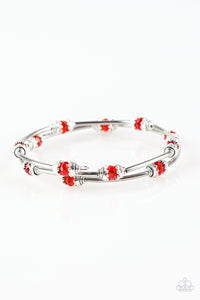 Into Infinity- Red and Silver Bracelet- Paparazzi Accessories