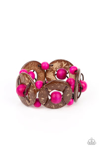 Island Adventure- Pink and Brown Bracelet- Paparazzi Accessories
