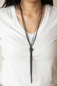 KNOT All There- Gunmetal Necklace- Paparazzi Accessories