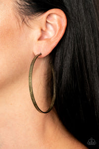 Lean Into The Curves- Brass Earrings- Paparazzi Accessories