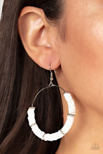 Load image into Gallery viewer, Loudly Layered- White and Silver Earrings- Paparazzi Accessories