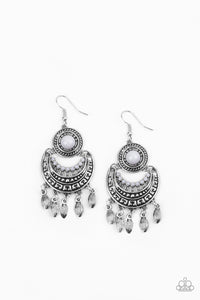 Mantra To Mantra- Silver Earrings- Paparazzi Accessories