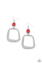 Load image into Gallery viewer, Material Girl Mod- Red and Silver Earrings- Paparazzi Accessories