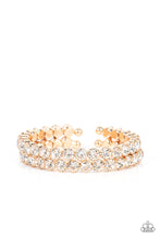 Load image into Gallery viewer, Megawatt Majesty- White and Gold Bracelet- Paparazzi Accessories