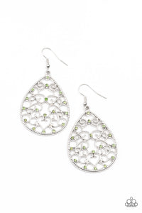Midnight Carriage- Green and Silver Earrings- Paparazzi Accessories
