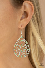 Load image into Gallery viewer, Midnight Carriage- Green and Silver Earrings- Paparazzi Accessories