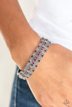 Load image into Gallery viewer, Modern Magnificence- Purple and Silver Bracelet- Paparazzi Accessories