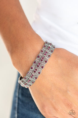 Modern Magnificence- Purple and Silver Bracelet- Paparazzi Accessories