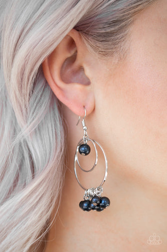 New York Attraction- Blue and Silver Earrings- Paparazzi Accessories