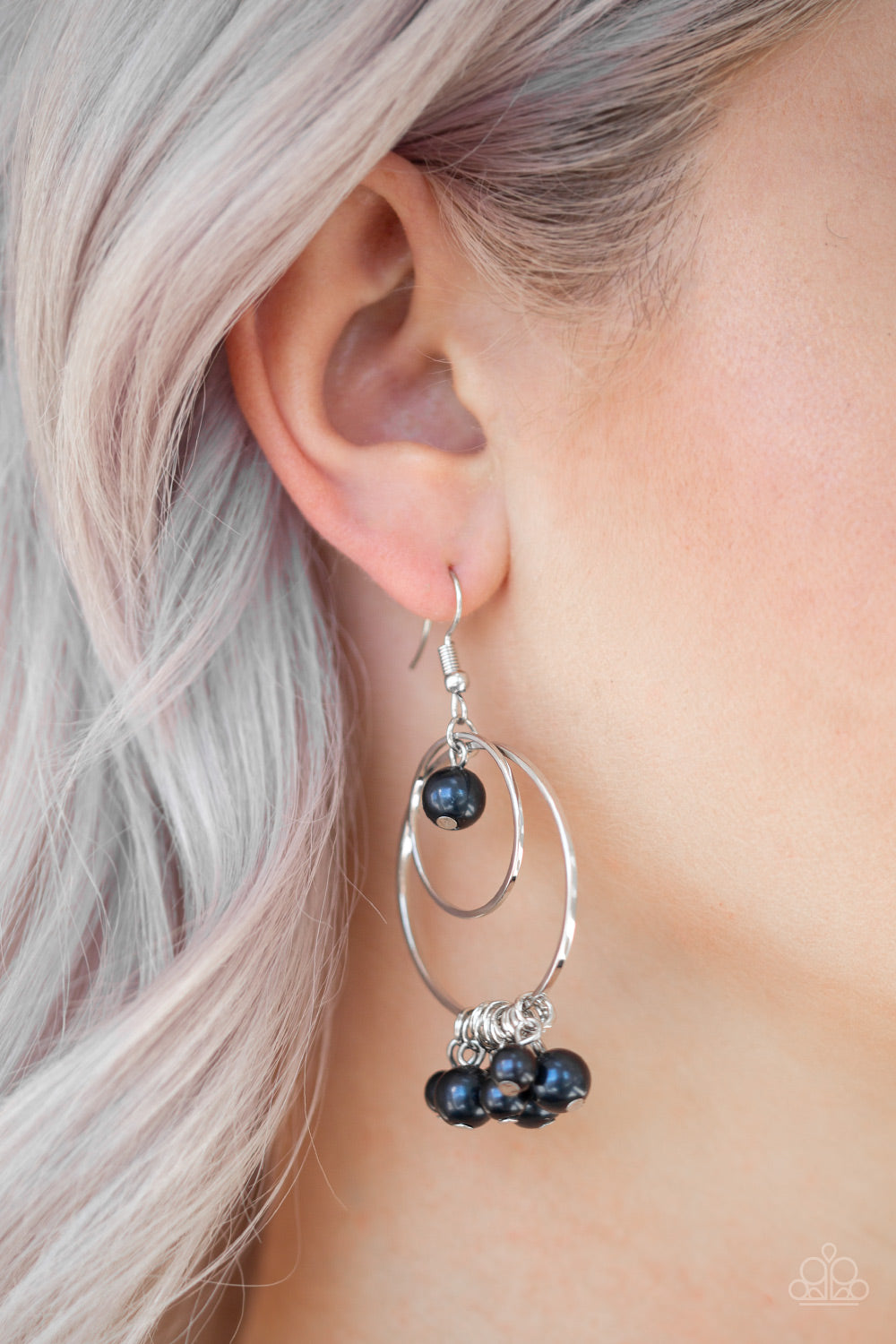 New York Attraction- Blue and Silver Earrings- Paparazzi Accessories