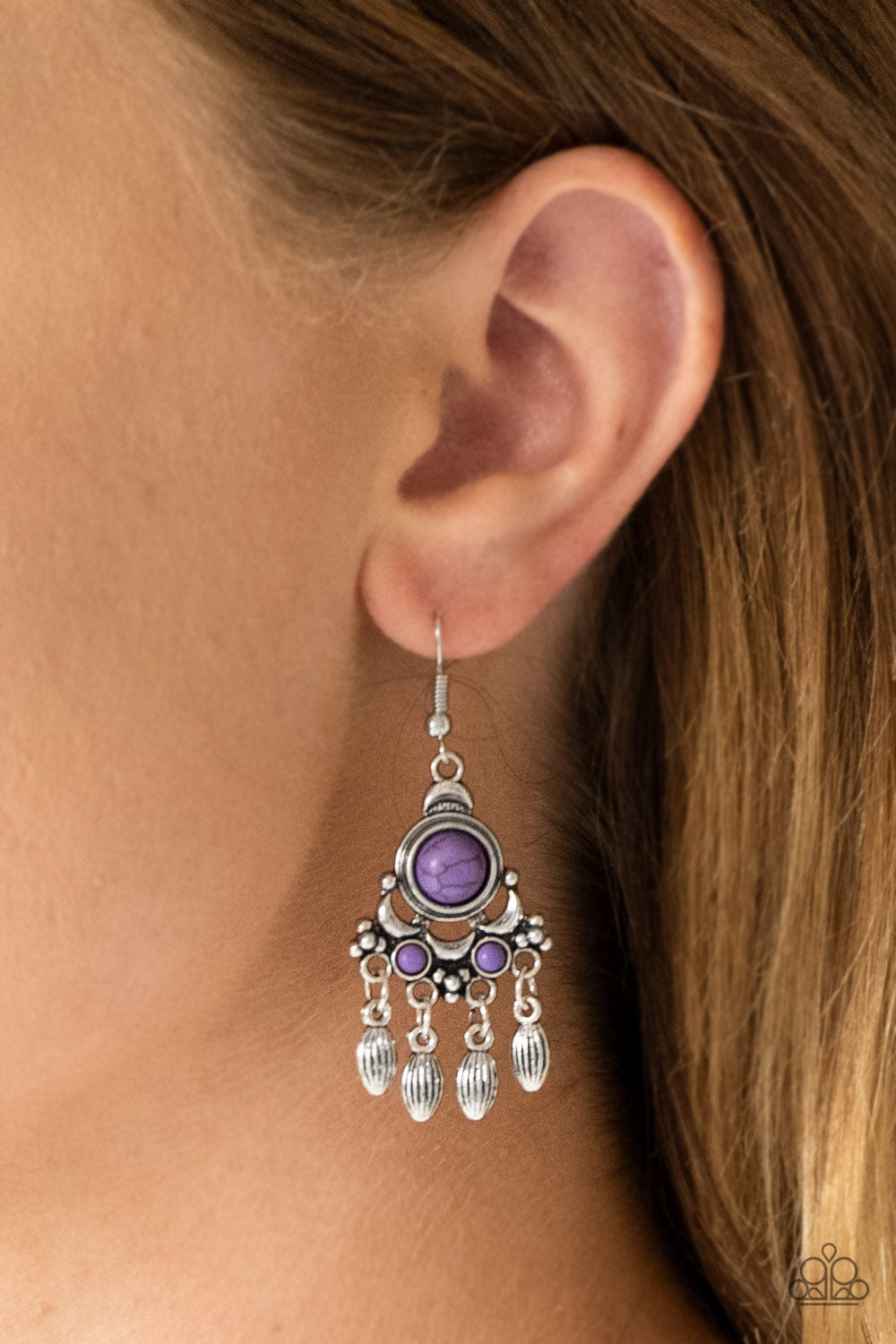 No Place Like HOMESTEAD- Purple and Silver Earrings- Paparazzi Accessories