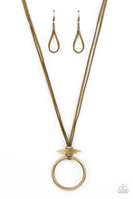Load image into Gallery viewer, Noticeably Nomad- Brass and Green Necklace- Paparazzi Accessories