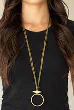 Load image into Gallery viewer, Noticeably Nomad- Brass and Green Necklace- Paparazzi Accessories