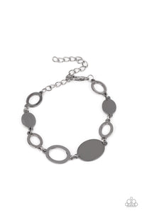 OVAL and Out- Gunmetal Bracelet- Paparazzi Accessories
