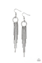 Load image into Gallery viewer, Pass The Glitter- White and Gunmetal Earrings- Paparazzi Accessories