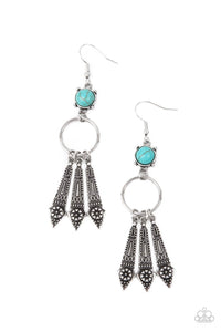 Prana Paradise- Blue and Silver Earrings- Paparazzi Accessories