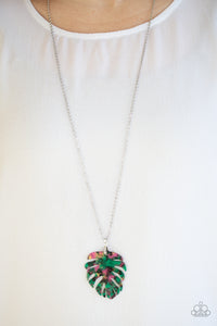 Prismatic Palms- Green Multicolored Silver Necklace- Paparazzi Accessories