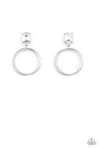 Prismatic Perfection- White and Silver Earrings- Paparazzi Accessories